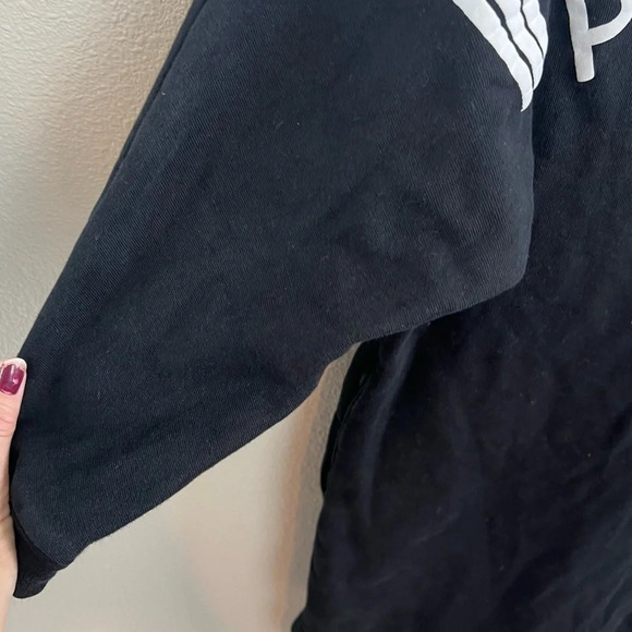 KENZO Sport Sweater Terry Cloth Sweatshirt Dress Black Logo Back V-Neck Small - Picture 9 of 14